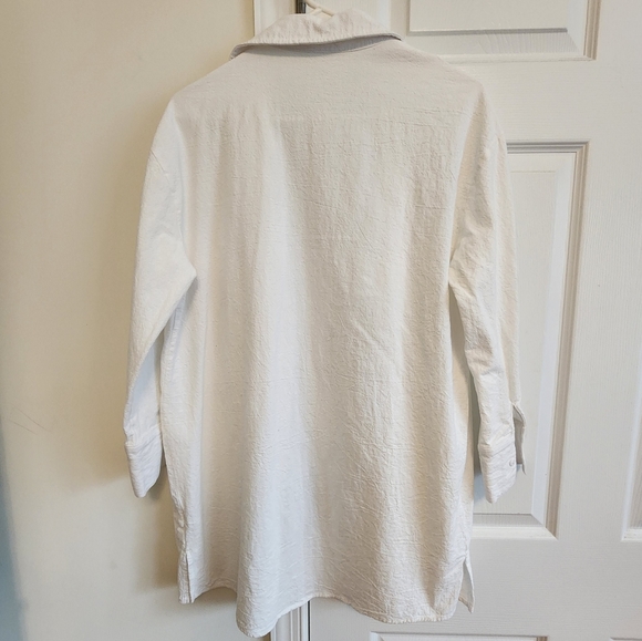 Genesis Crinkle Linen Longline Shirt - Picture 7 of 7